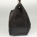 GUCCI Shoulder Bag Canvas Outlet Black Gold 257268 Auth bs25254-4