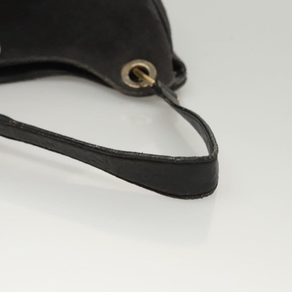 GUCCI Shoulder Bag Canvas Outlet Black Gold 257268 Auth bs25254