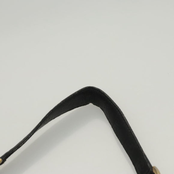 GUCCI Shoulder Bag Canvas Outlet Black Gold 257268 Auth bs25254