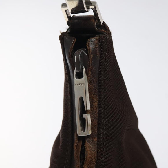 GUCCI Shoulder Bag Canvas Brown Silver 000 0602 Auth bs25255