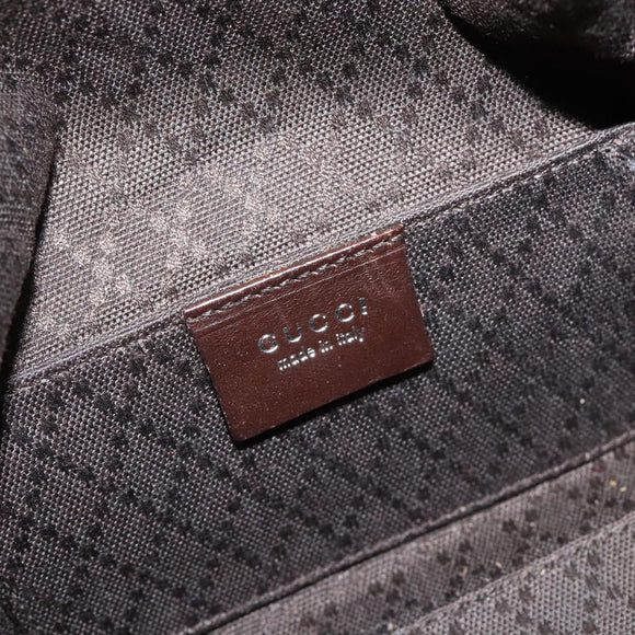 GUCCI Shoulder Bag Canvas Brown Silver 000 0602 Auth bs25255