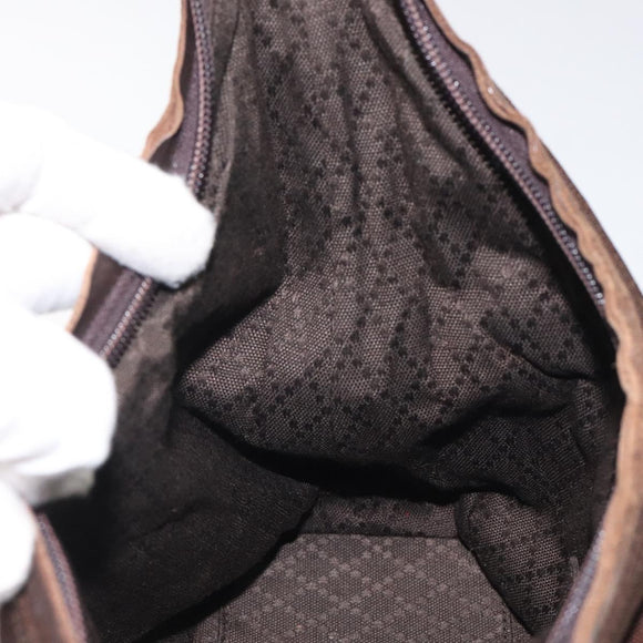 GUCCI Shoulder Bag Canvas Brown Silver 000 0602 Auth bs25255