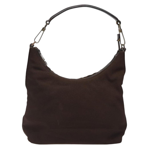 GUCCI Shoulder Bag Canvas Brown Silver 000 0602 Auth bs25255