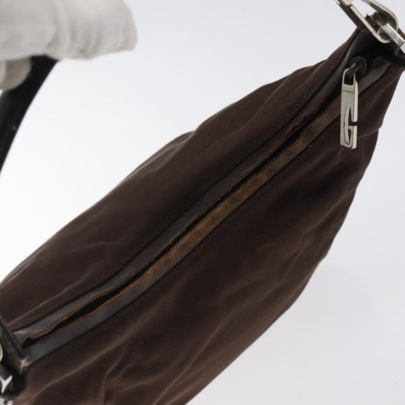 GUCCI Shoulder Bag Canvas Brown Silver 000 0602 Auth bs25255