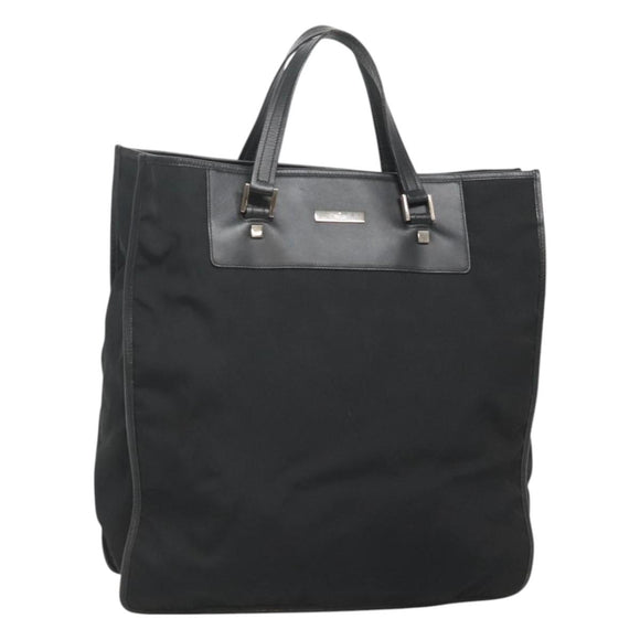 GUCCI Tote Bag Canvas Black Silver Auth bs25256
