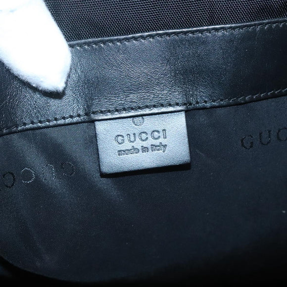 GUCCI Tote Bag Canvas Black Silver Auth bs25256