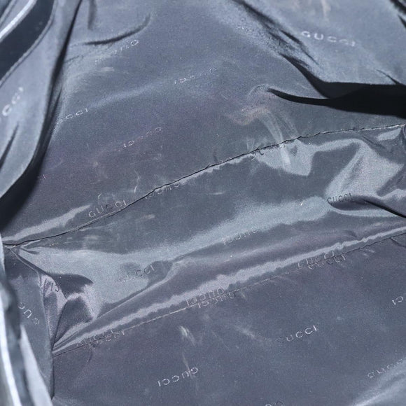 GUCCI Tote Bag Canvas Black Silver Auth bs25256