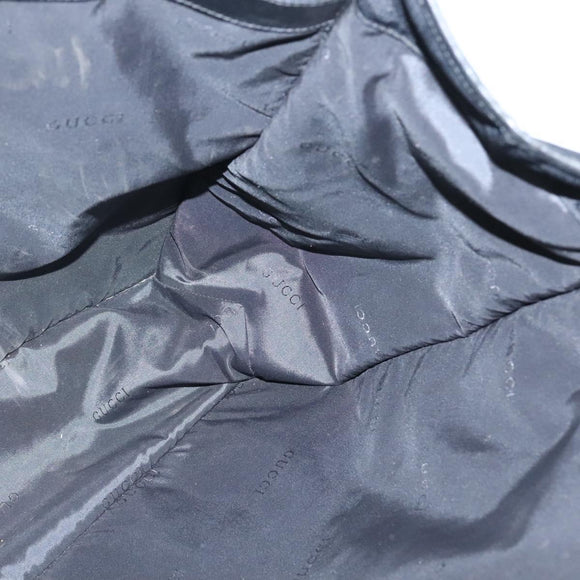 GUCCI Tote Bag Canvas Black Silver Auth bs25256