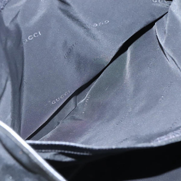 GUCCI Tote Bag Canvas Black Silver Auth bs25256