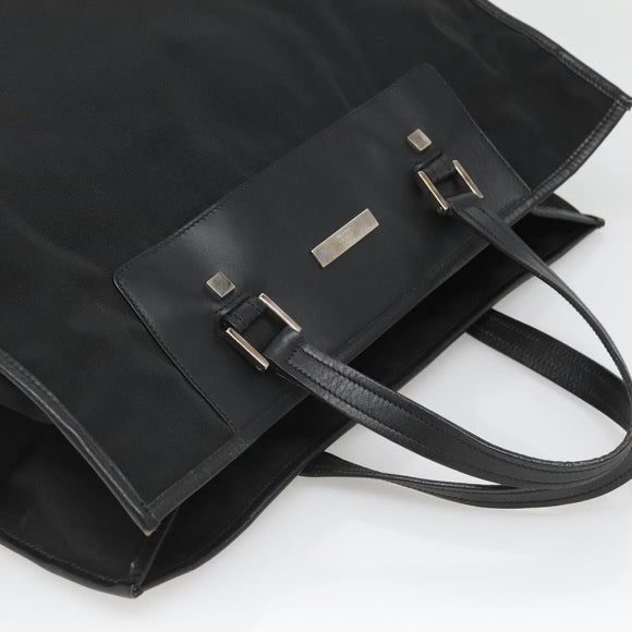 GUCCI Tote Bag Canvas Black Silver Auth bs25256