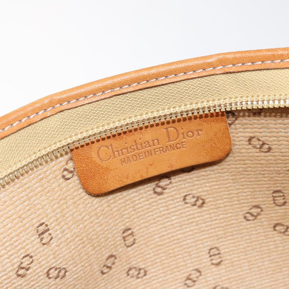 Christian Dior Clutch Bag PVC Canvas Black Brown Auth bs25261