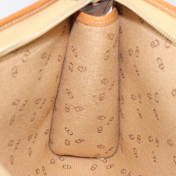 Christian Dior Clutch Bag PVC Canvas Black Brown Auth bs25261