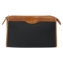 Christian Dior Clutch Bag PVC Canvas Black Brown Auth bs25261-13