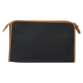 Christian Dior Clutch Bag PVC Canvas Black Brown Auth bs25261 - 0