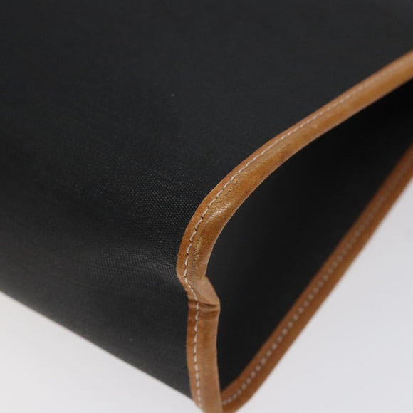 Christian Dior Clutch Bag PVC Canvas Black Brown Auth bs25261