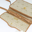 Christian Dior Honeycomb Canvas Shoulder Bag PVC Leather Beige Gold Auth bs25264-14