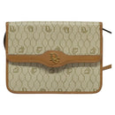 Christian Dior Honeycomb Canvas Shoulder Bag PVC Leather Beige Gold Auth bs25264-2