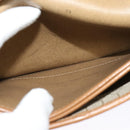 Christian Dior Honeycomb Canvas Shoulder Bag PVC Leather Beige Gold Auth bs25264-20