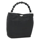 Christian Dior Maris Pearl Hand Bag Nylon Black Silver Auth bs25265-1