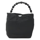 Christian Dior Maris Pearl Hand Bag Nylon Black Silver Auth bs25265-13