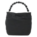 Christian Dior Maris Pearl Hand Bag Nylon Black Silver Auth bs25265-2