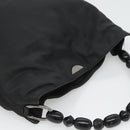 Christian Dior Maris Pearl Hand Bag Nylon Black Silver Auth bs25265-6