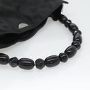 Christian Dior Maris Pearl Hand Bag Nylon Black Silver Auth bs25265-7