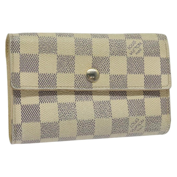 LOUIS VUITTON Damier Azur Portefeuille Alexandra Wallet N63068 LV Auth bs25268