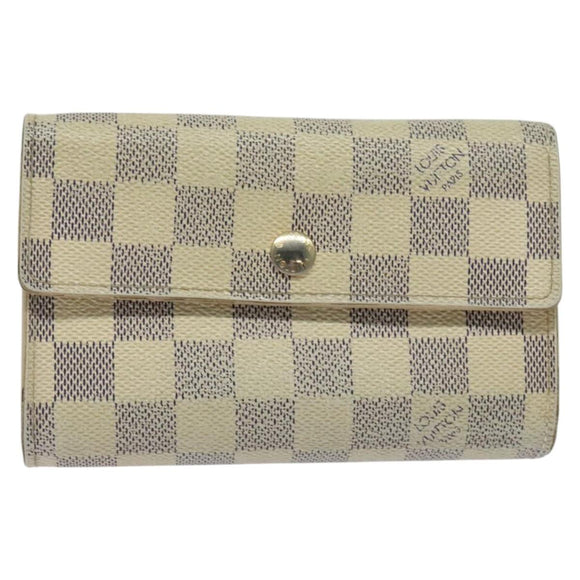 LOUIS VUITTON Damier Azur Portefeuille Alexandra Wallet N63068 LV Auth bs25268