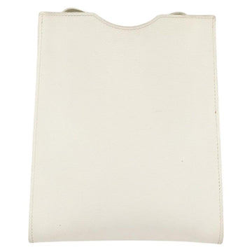 HERMES Omenitu Shoulder Bag Leather White Auth bs25279 - 0
