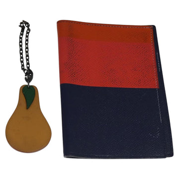 HERMES Day Planner Cover & Key Holder Leather 2Set Orange Brown Auth bs25280