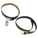 FENDI Zucca Canvas Belt Leather Canvas 2Set Brown Dark Brown Auth bs25284-1