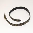 FENDI Zucca Canvas Belt Leather Canvas 2Set Brown Dark Brown Auth bs25284-11