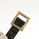 FENDI Zucca Canvas Belt Leather Canvas 2Set Brown Dark Brown Auth bs25284-12