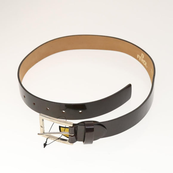 FENDI Zucca Canvas Belt Leather Canvas 2Set Brown Dark Brown Auth bs25284