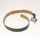 FENDI Zucca Canvas Belt Leather Canvas 2Set Brown Dark Brown Auth bs25284-4