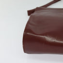 CARTIER Must Line Gamaguchi Shoulder Bag Leather Bordeaux Gold Auth bs25315-9