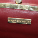 CARTIER Must Line Gamaguchi Shoulder Bag Leather Bordeaux Gold Auth bs25315-10