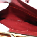 CARTIER Must Line Gamaguchi Shoulder Bag Leather Bordeaux Gold Auth bs25315-19