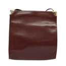 CARTIER Must Line Gamaguchi Shoulder Bag Leather Bordeaux Gold Auth bs25315-2