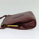 CARTIER Must Line Gamaguchi Shoulder Bag Leather Bordeaux Gold Auth bs25315-3