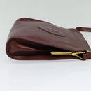 CARTIER Must Line Gamaguchi Shoulder Bag Leather Bordeaux Gold Auth bs25315-4