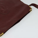 CARTIER Must Line Gamaguchi Shoulder Bag Leather Bordeaux Gold Auth bs25315-6