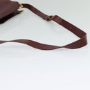 CARTIER Must Line Gamaguchi Shoulder Bag Leather Bordeaux Gold Auth bs25315-7