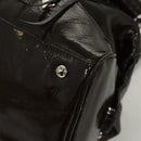 MCM Shoulder Bag Enamel Brown Silver Auth bs25319-15