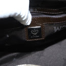 MCM Shoulder Bag Enamel Brown Silver Auth bs25319-20