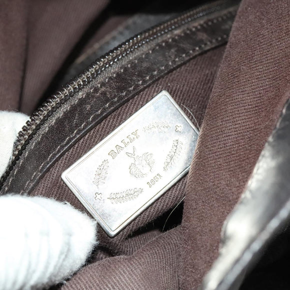 BALLY Shoulder Bag Leather Brown Auth bs25320