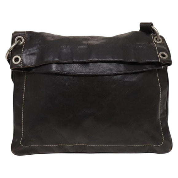 BALLY Shoulder Bag Leather Brown Auth bs25320