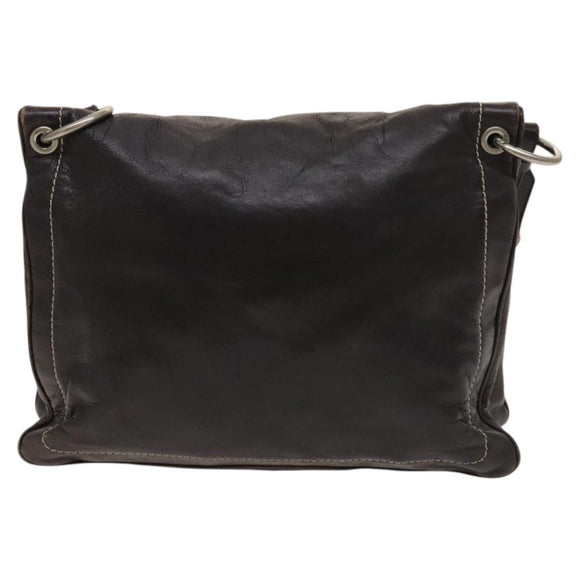 BALLY Shoulder Bag Leather Brown Auth bs25320