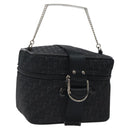 Christian Dior Trotter Canvas Vanity Pouch Black Silver Auth bs25322-1